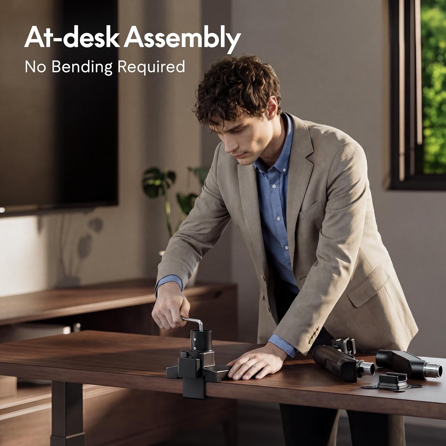 image:imageFlexiSpot Ultrawide Monitor Arm Monitor Stand for 17 to 49 inch Screens Holds up to 44 Lbs Adjustable Gas Spring Arm with C Clamp amp Grommet Base for Gaming Office 75100 VESA Mount BlackWood Grain