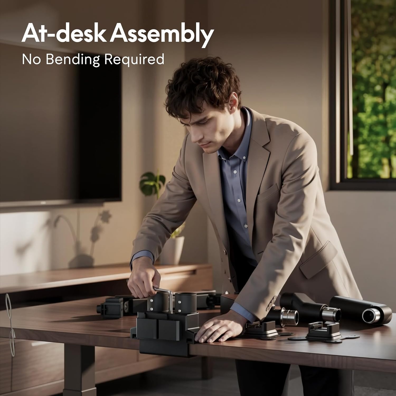 image:imageFlexiSpot Ultrawide Monitor Arm Monitor Stand for 17 to 49 inch Screens Holds up to 44 Lbs Adjustable Gas Spring Arm with C Clamp amp Grommet Base for Gaming Office 75100 VESA Mount BlackWood Grain