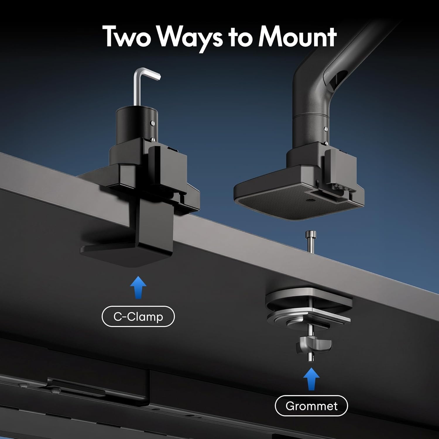 image:imageFlexiSpot Ultrawide Monitor Arm Monitor Stand for 17 to 49 inch Screens Holds up to 44 Lbs Adjustable Gas Spring Arm with C Clamp amp Grommet Base for Gaming Office 75100 VESA Mount BlackBlack