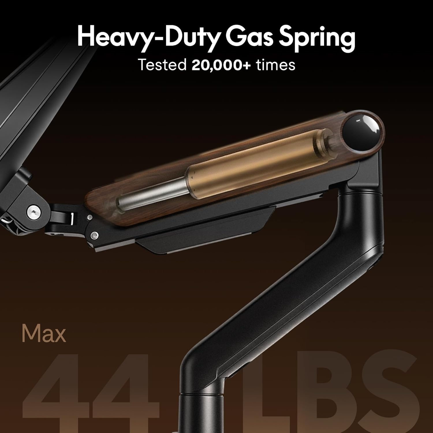 image:imageFlexiSpot Ultrawide Monitor Arm Monitor Stand for 17 to 49 inch Screens Holds up to 44 Lbs Adjustable Gas Spring Arm with C Clamp amp Grommet Base for Gaming Office 75100 VESA Mount BlackWood Grain