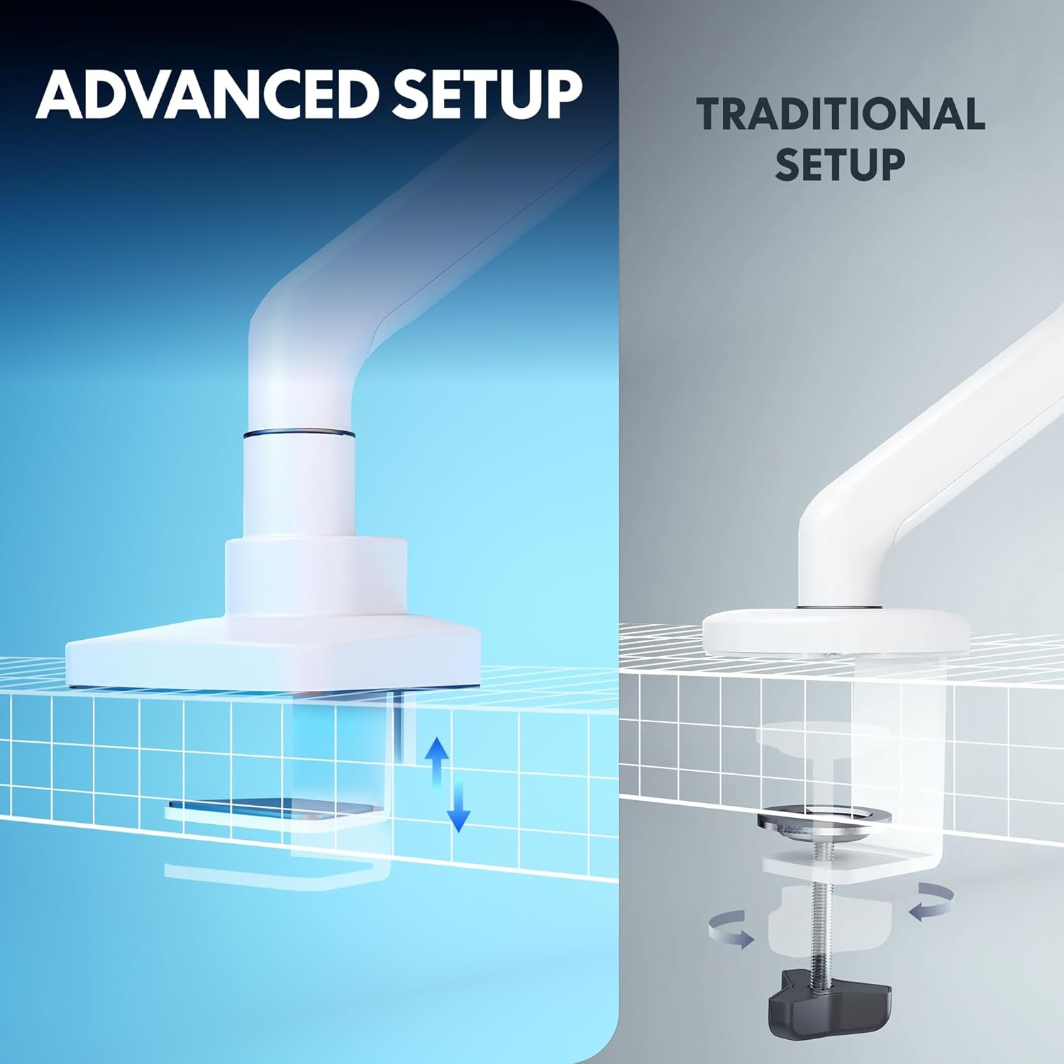 image:imageFlexiSpot Ultrawide Monitor Arm Monitor Stand for 17 to 49 inch Screens Holds up to 44 Lbs Adjustable Gas Spring Arm with C Clamp amp Grommet Base for Gaming Office 75100 VESA Mount BlackWhite