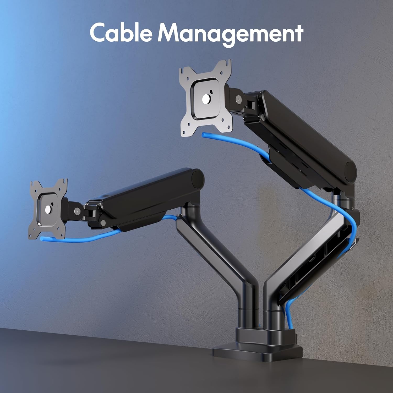 image:imageFlexiSpot Ultrawide Monitor Arm Monitor Stand for 17 to 49 inch Screens Holds up to 44 Lbs Adjustable Gas Spring Arm with C Clamp amp Grommet Base for Gaming Office 75100 VESA Mount BlackBlack