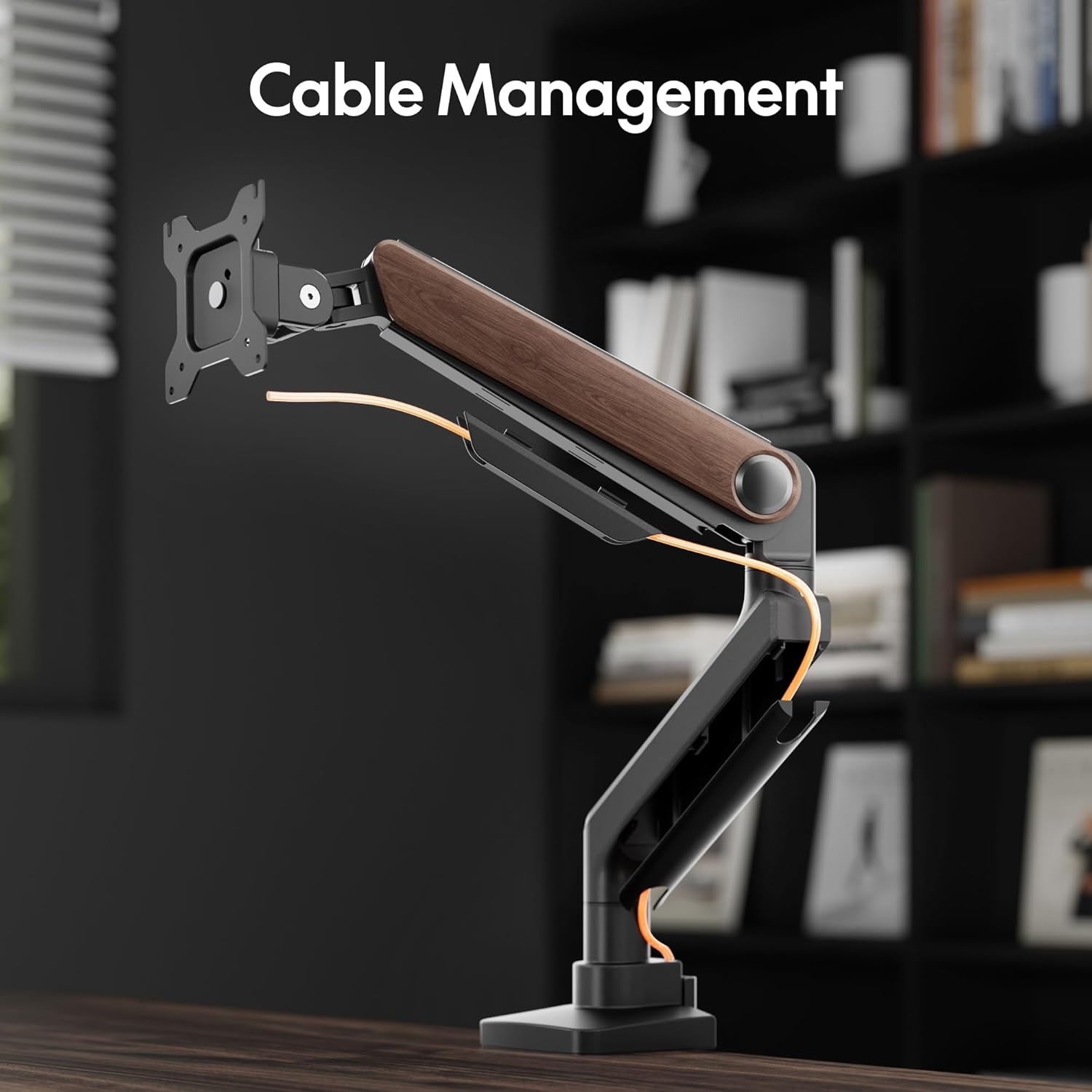 image:imageFlexiSpot Ultrawide Monitor Arm Monitor Stand for 17 to 49 inch Screens Holds up to 44 Lbs Adjustable Gas Spring Arm with C Clamp amp Grommet Base for Gaming Office 75100 VESA Mount BlackWood Grain