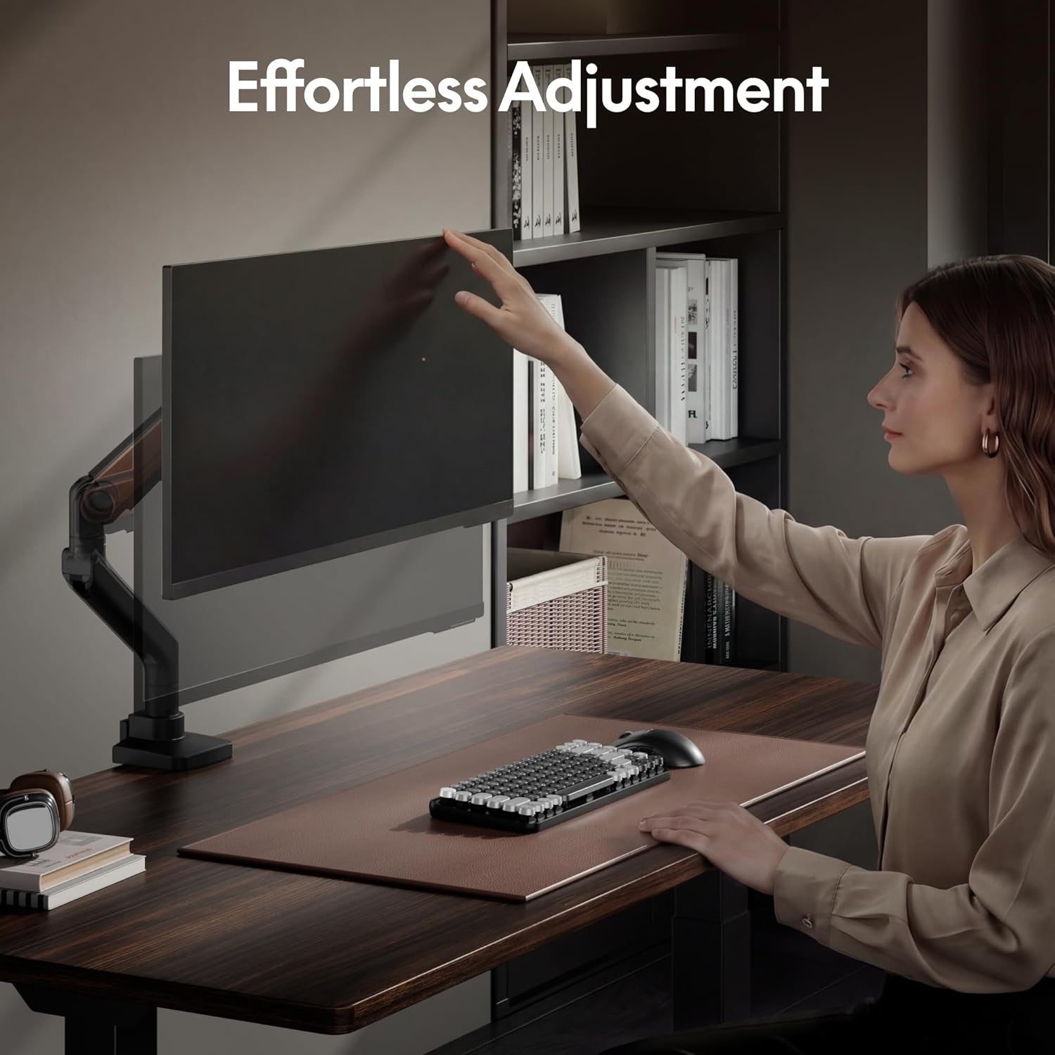 image:imageFlexiSpot Ultrawide Monitor Arm Monitor Stand for 17 to 49 inch Screens Holds up to 44 Lbs Adjustable Gas Spring Arm with C Clamp amp Grommet Base for Gaming Office 75100 VESA Mount BlackWood Grain