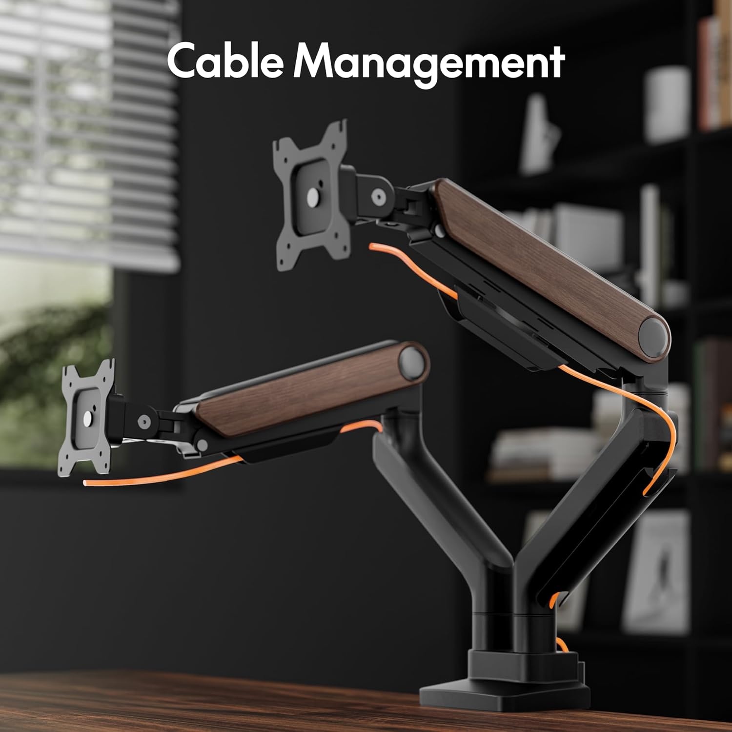 image:imageFlexiSpot Ultrawide Monitor Arm Monitor Stand for 17 to 49 inch Screens Holds up to 44 Lbs Adjustable Gas Spring Arm with C Clamp amp Grommet Base for Gaming Office 75100 VESA Mount BlackWood Grain