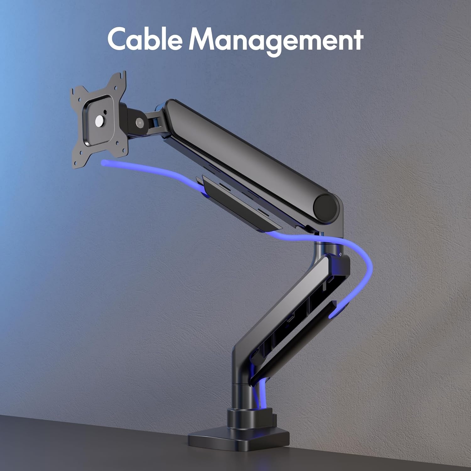 image:imageFlexiSpot Ultrawide Monitor Arm Monitor Stand for 17 to 49 inch Screens Holds up to 44 Lbs Adjustable Gas Spring Arm with C Clamp amp Grommet Base for Gaming Office 75100 VESA Mount BlackBlack