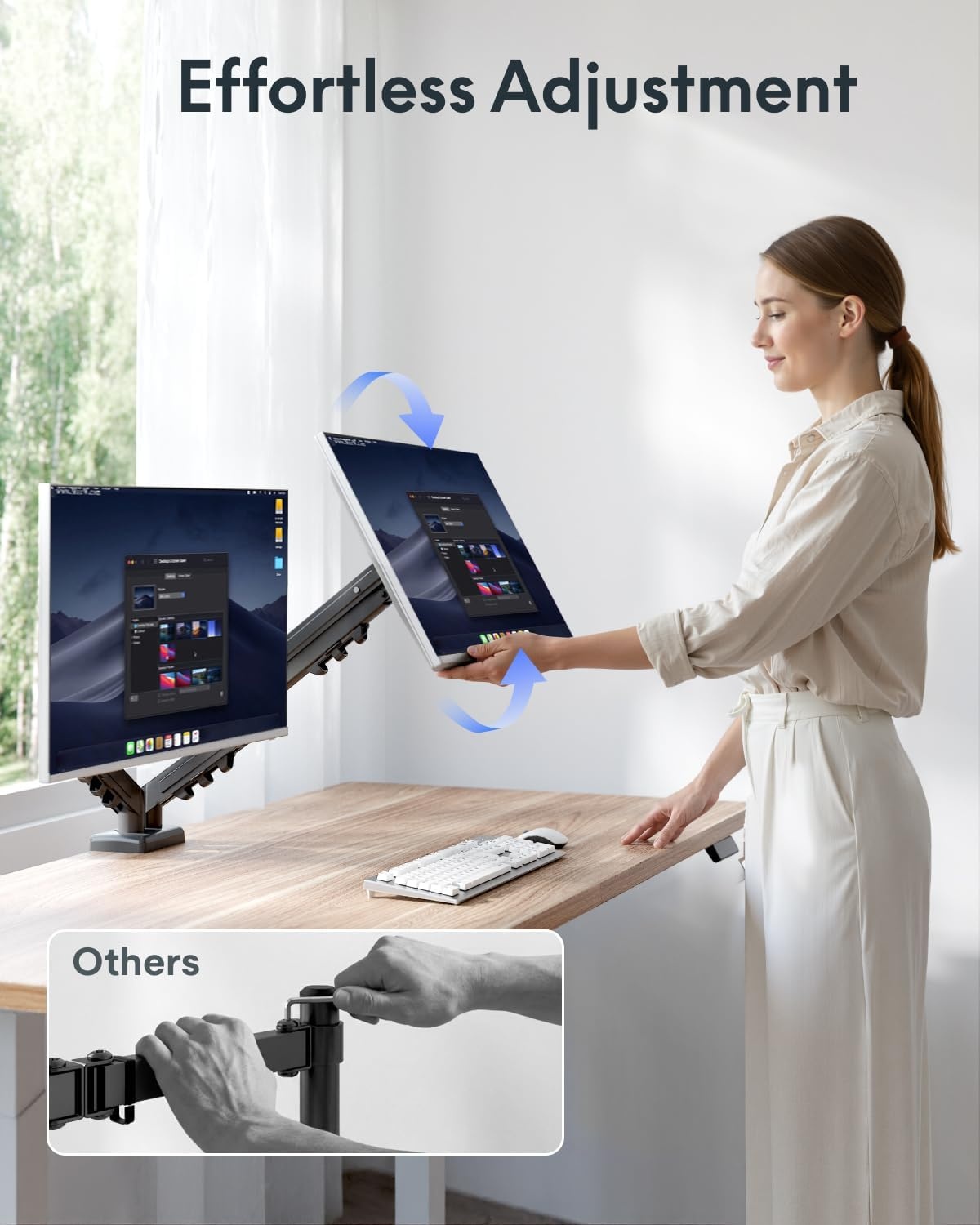 image:imageFlexispot Single Monitor Arm 1732 Inch Monitor Mount up to 1984 lbs Fast Install VESA Mount for Home Office Gaming Full Adjustable Gas Spring with CClamp and Grommet Base BlackBlack