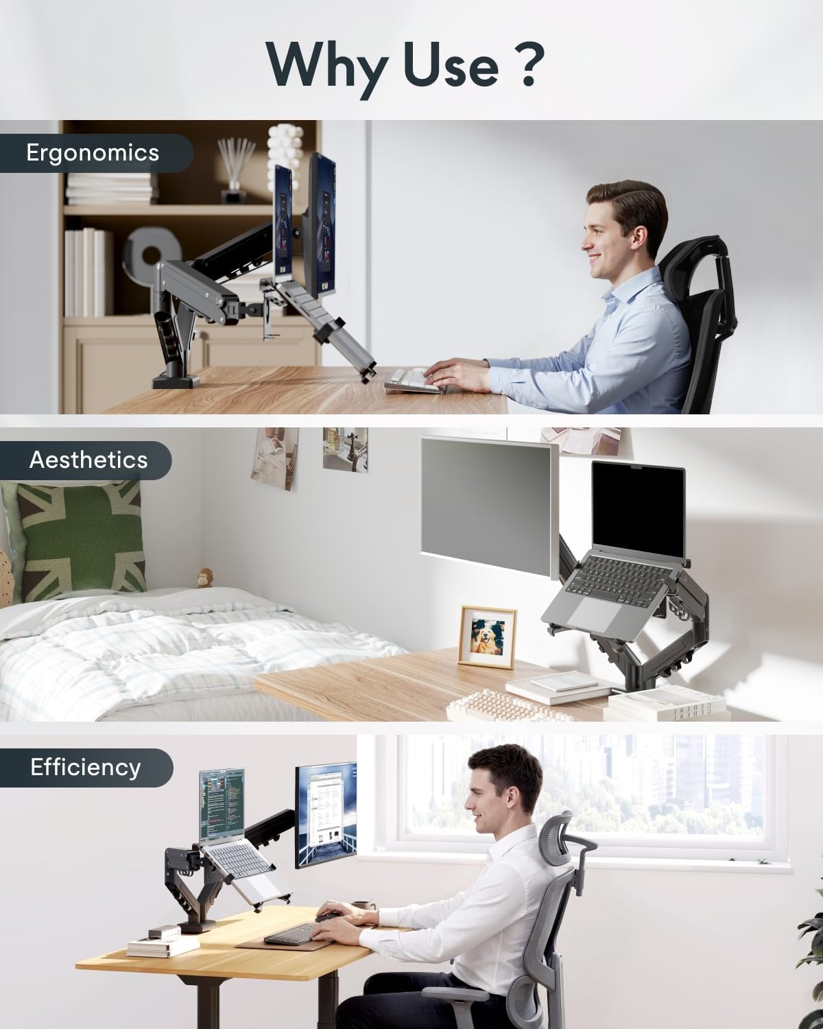image:imageFlexispot Single Monitor Arm 1732 Inch Monitor Mount up to 1984 lbs Fast Install VESA Mount for Home Office Gaming Full Adjustable Gas Spring with CClamp and Grommet Base BlackBlack