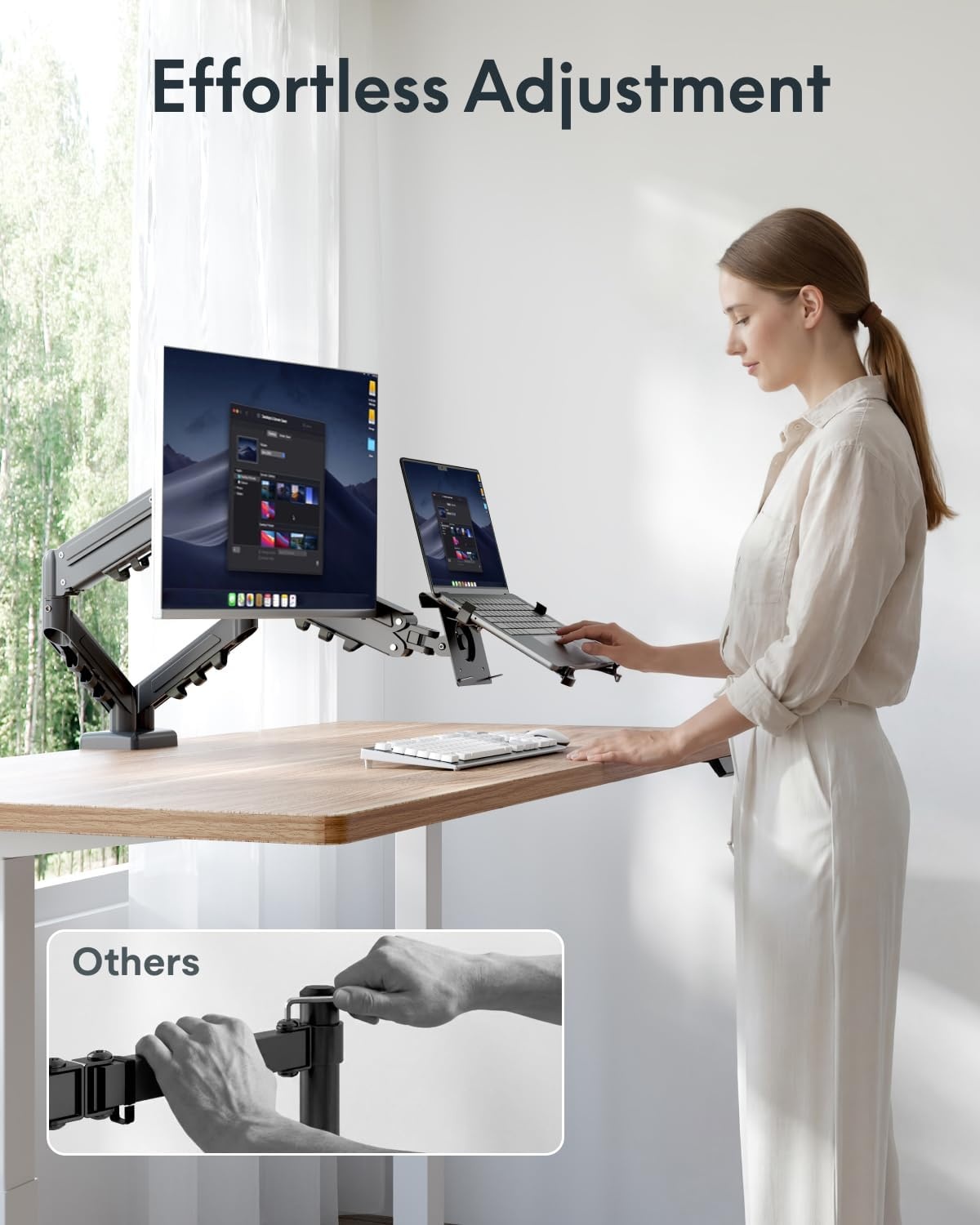 image:imageFlexispot Single Monitor Arm 1732 Inch Monitor Mount up to 1984 lbs Fast Install VESA Mount for Home Office Gaming Full Adjustable Gas Spring with CClamp and Grommet Base BlackBlack