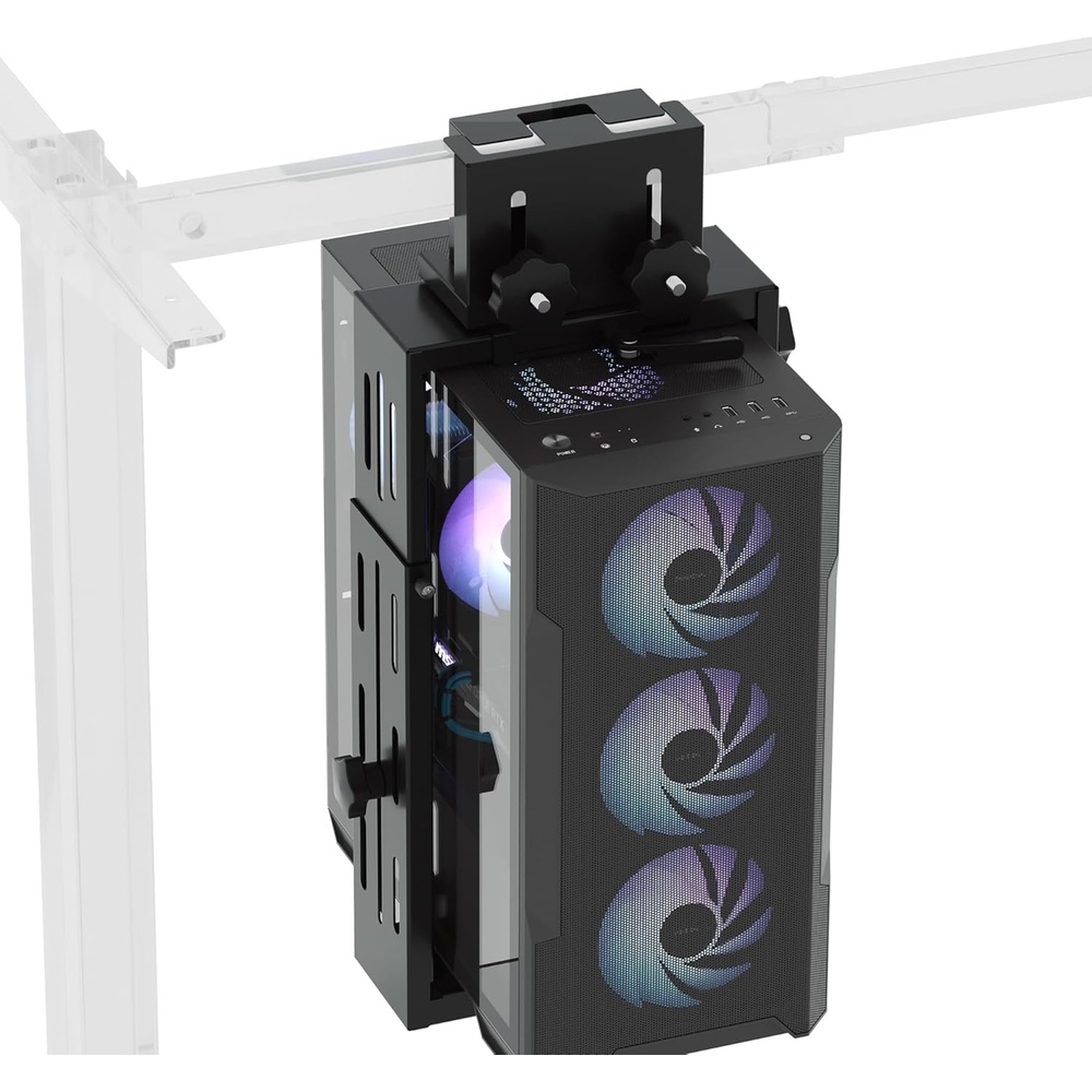 image:imageFLEXISPOT Computer Tower Stand PC Stand up to 44lbs CPU Holder Adjustable Height and Width Fits MidTower and MiniTower For SinglecrossbeamFor Singlecrossbeam