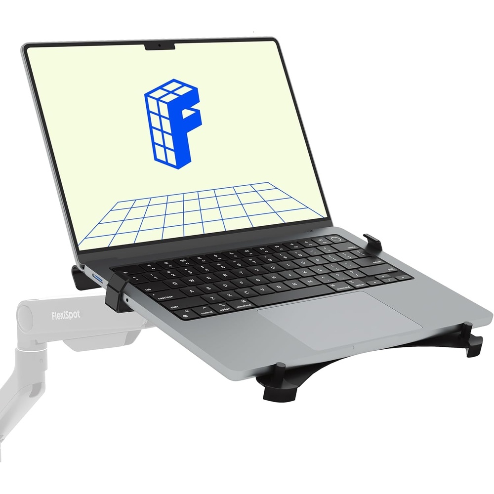 image:imageFlexiSpot Laptop Tray for Monitor Arm VESA Mount 75x75amp100x100mm Fits Laptops up to 173in Notebook Tray with Lockable Clips for Home Office Tray Only BlackBlack
