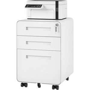 image:imageFLEXISPOT 3Drawer Metal Mobile Filing Cabinet for Home Office  Under Desk Storage with Lock Keys  LegalLetterA4 File Organizer  Fully Assembled Except Wheels  BlackWhite