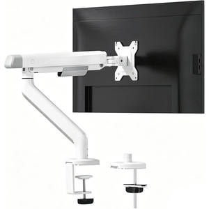 image:imageFlexiSpot Single Monitor Arm Premium Aluminum Monitor Desk Mount Fits Screen up to 35 Inches 1984 lbs Fully Adjustable Monitor Stand with CClamp amp Grommet Base for Home Office Gun GrayWhite