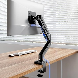image:imageFlexispot Single Monitor Arm 1732 Inch Monitor Mount up to 1984 lbs Fast Install VESA Mount for Home Office Gaming Full Adjustable Gas Spring with CClamp and Grommet Base BlackBlack