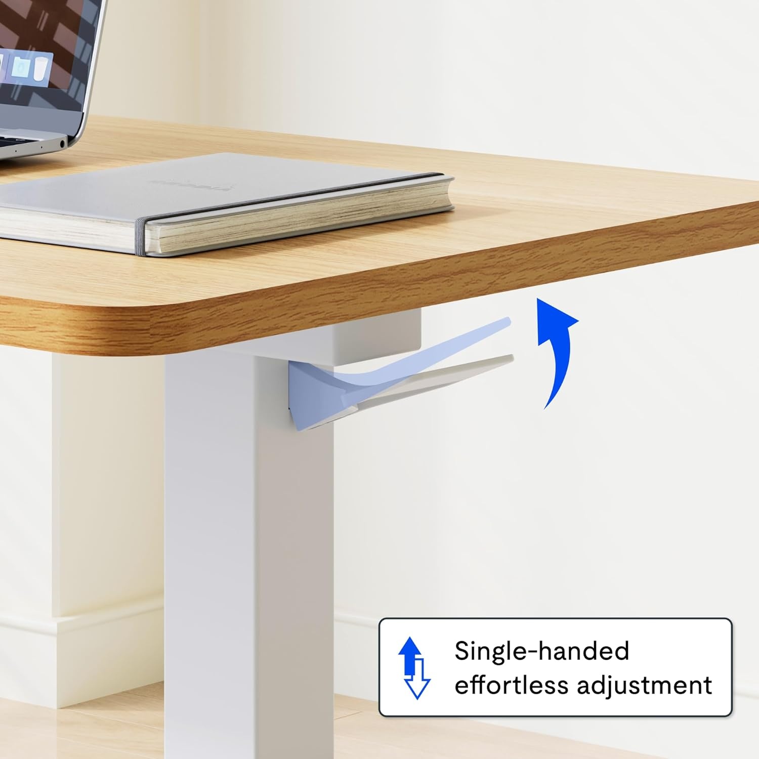 image:imageFLEXISPOT Adjustable Height CShaped End Table with Split Tilting Top Mobile Side Table for Sofa amp Bedside Slides Under Furniture Hidden Wheels for Small Spaces316W x 157DWhite Wood GrainMaple