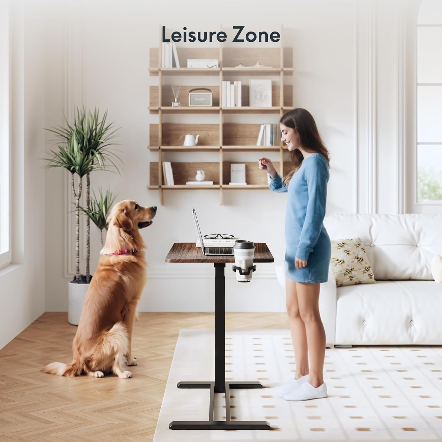 image:imageFLEXISPOT Adjustable Height CShaped End Table with Split Tilting Top Mobile Side Table for Sofa amp Bedside Slides Under Furniture Hidden Wheels for Small Spaces316W x 157DWhite Wood GrainRustic Brown