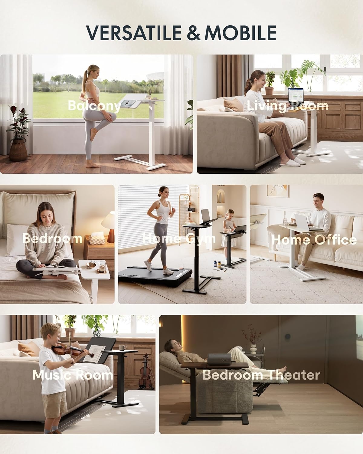 image:imageFLEXISPOT Adjustable Height CShaped End Table with Split Tilting Top Mobile Side Table for Sofa amp Bedside Slides Under Furniture Hidden Wheels for Small Spaces316W x 157DWhite Wood GrainWhite