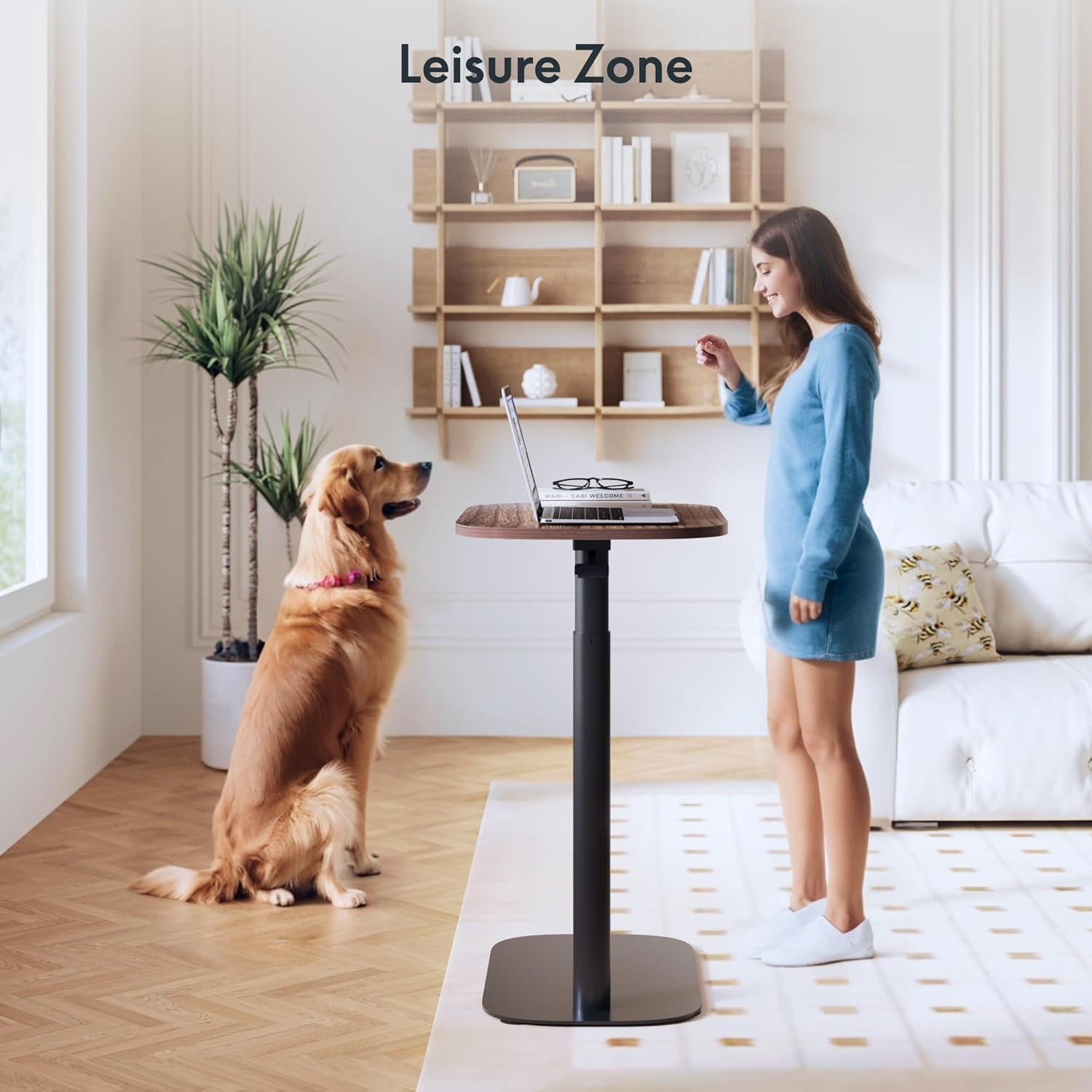 image:imageFLEXISPOT Adjustable Height CShaped End Table with Split Tilting Top Mobile Side Table for Sofa amp Bedside Slides Under Furniture Hidden Wheels for Small Spaces316W x 157DWhite Wood GrainRustic Brown
