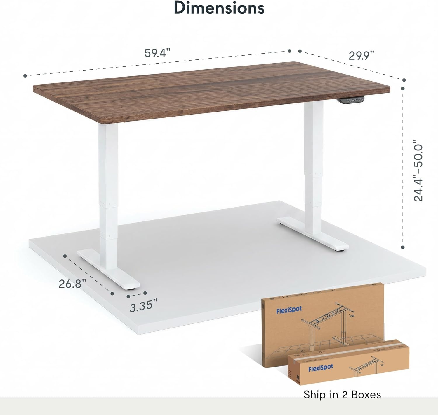 image:imageFLEXISPOT E6 MAX Bamboo 55x28 Inch Dual Motor 3Stage Heavy Duty Standing Desk 330lbs Weight Capacity Height Adjustable Desk wCable Management amp Wheels Solid Bamboo Desktop White FrameWhite Frame Black Walnut Top