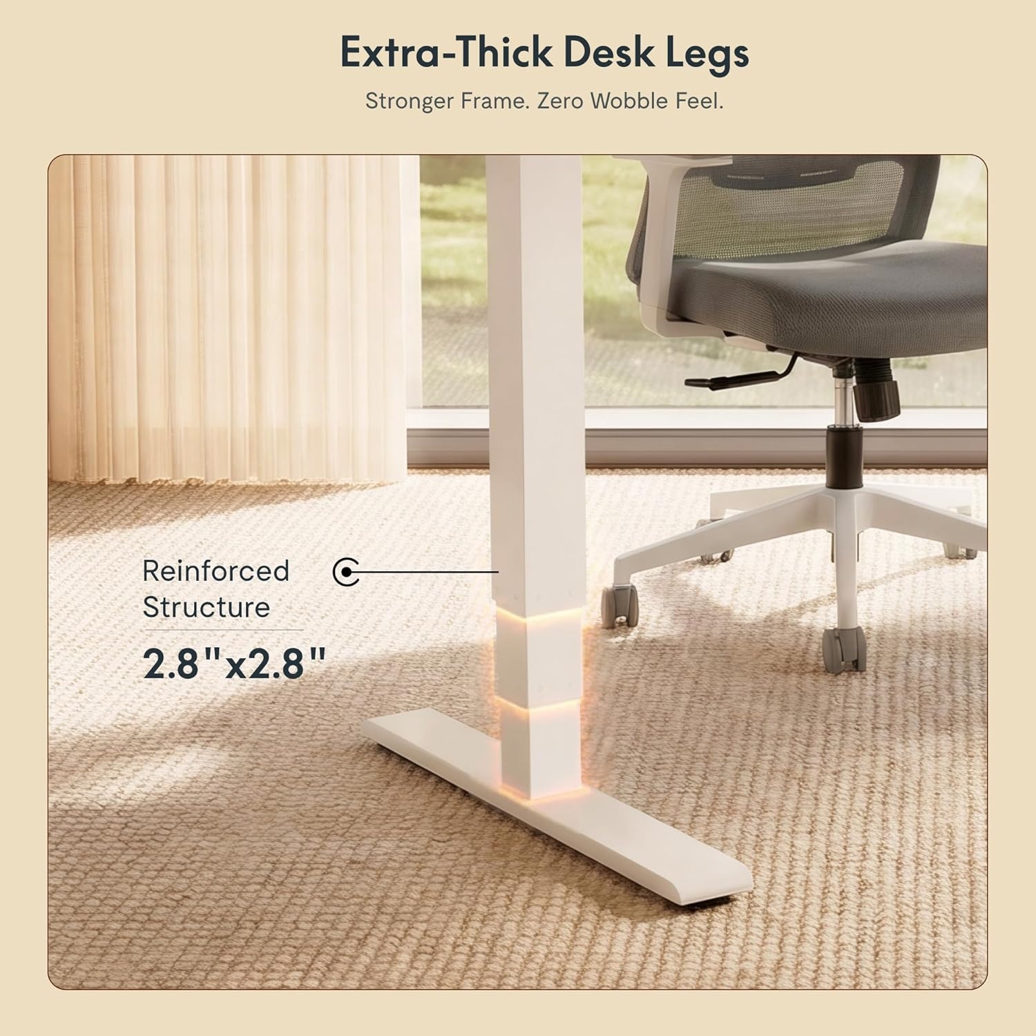 image:imageFLEXISPOT E6 MAX Bamboo 55x28 Inch Dual Motor 3Stage Heavy Duty Standing Desk 330lbs Weight Capacity Height Adjustable Desk wCable Management amp Wheels Solid Bamboo Desktop White FrameWhite Frame Black Walnut Top
