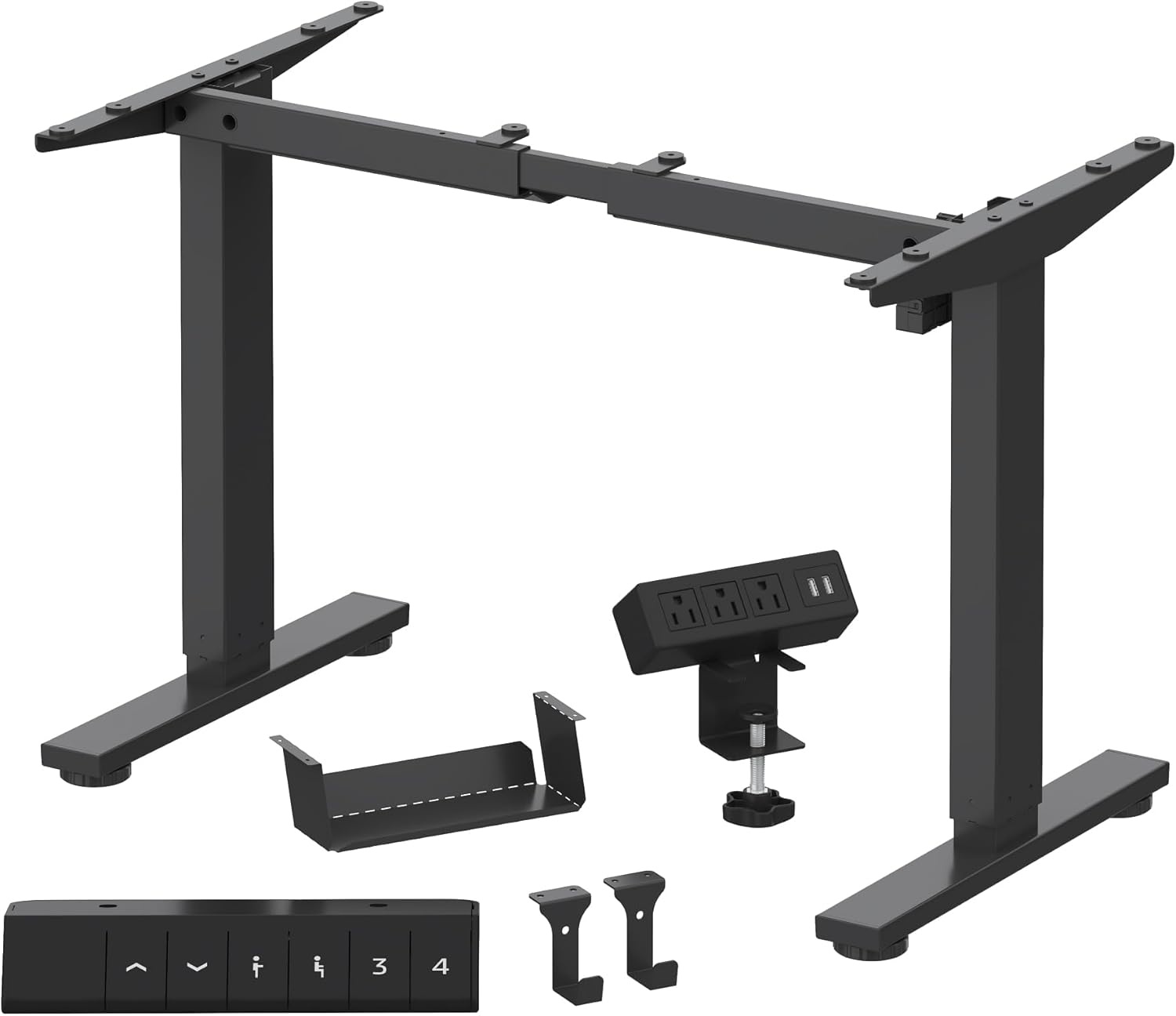image:imageFLEXISPOT EN1 Height Adjustable Standing Desk Frame with Memory Controller Electric Sit Stand Desk Base for Home and Office Black Frame OnlyBlack