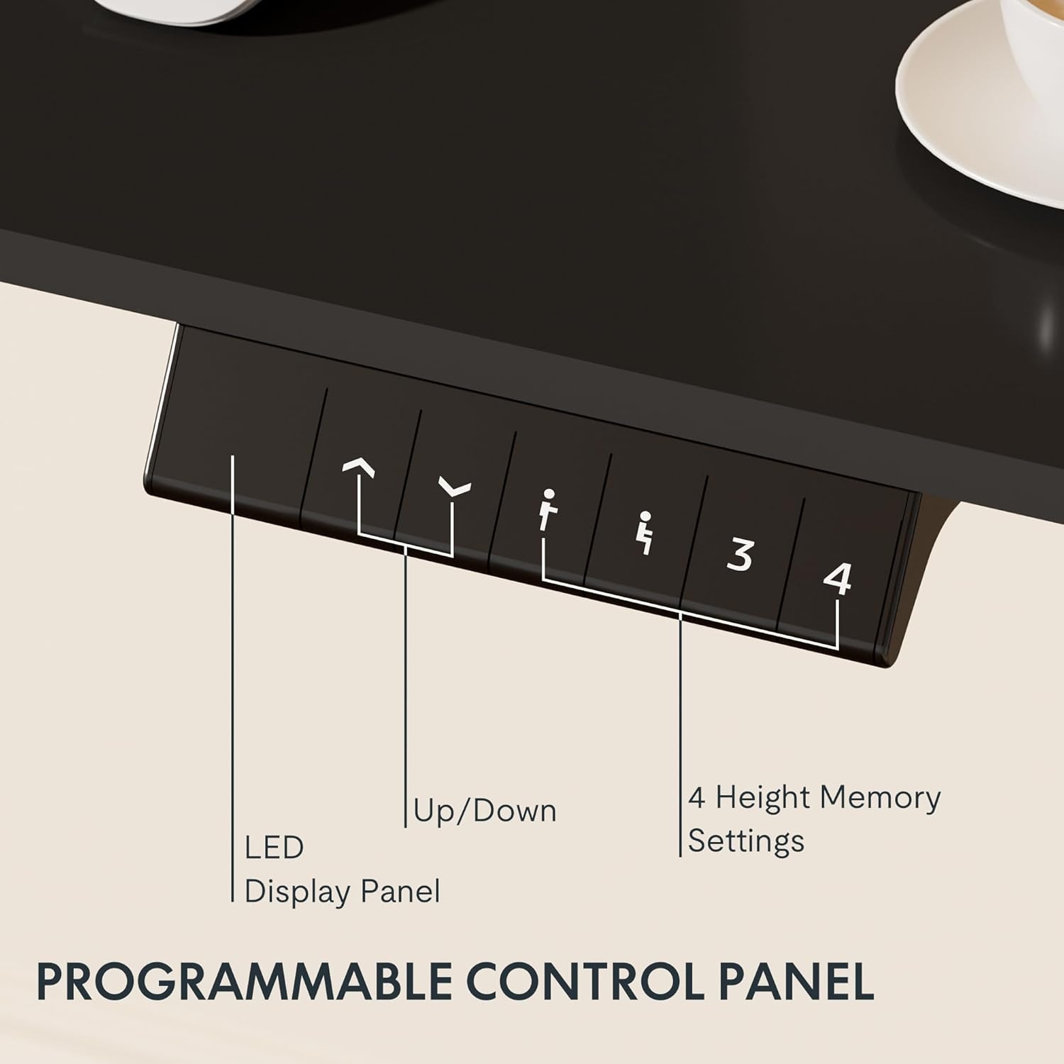 image:imageFLEXISPOT EN1 Height Adjustable Standing Desk Frame with Memory Controller Electric Sit Stand Desk Base for Home and Office Black Frame OnlyBlack