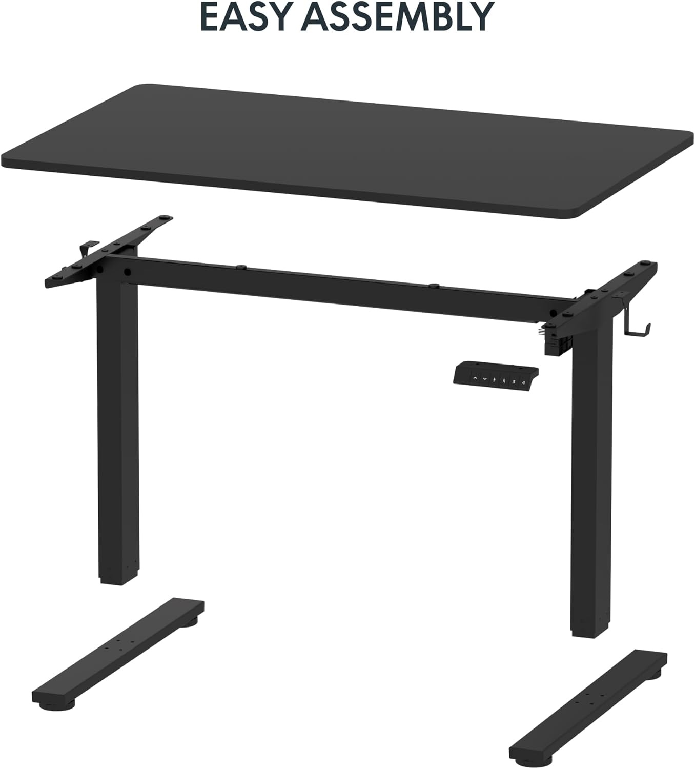 image:imageFLEXISPOT EN1 Height Adjustable Standing Desk Frame with Memory Controller Electric Sit Stand Desk Base for Home and Office Black Frame OnlyBlack