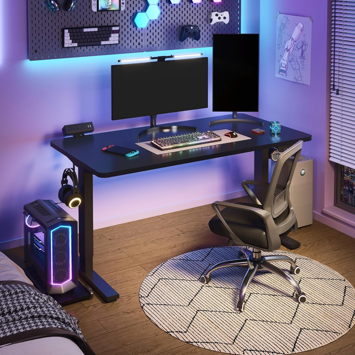 image:imageFLEXISPOT EN1 Height Adjustable Standing Desk Frame with Memory Controller Electric Sit Stand Desk Base for Home and Office Black Frame OnlyBlack