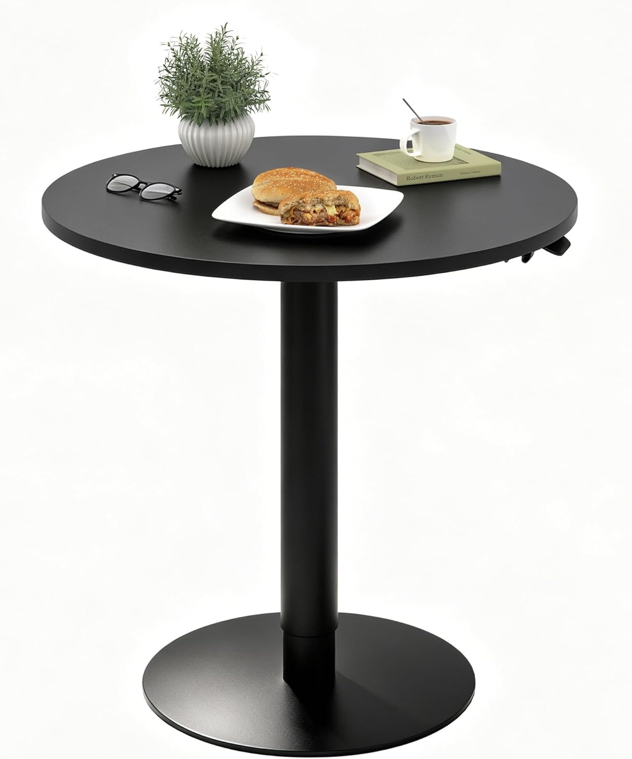 image:imageFLEXISPOT Gas Spring Adjustable Bar Table with OneTouch Lift Flexible Height 258413 197 Round HighTop Pub Table for Balcony Kitchen Apartment amp Small Spaces BlackBlack