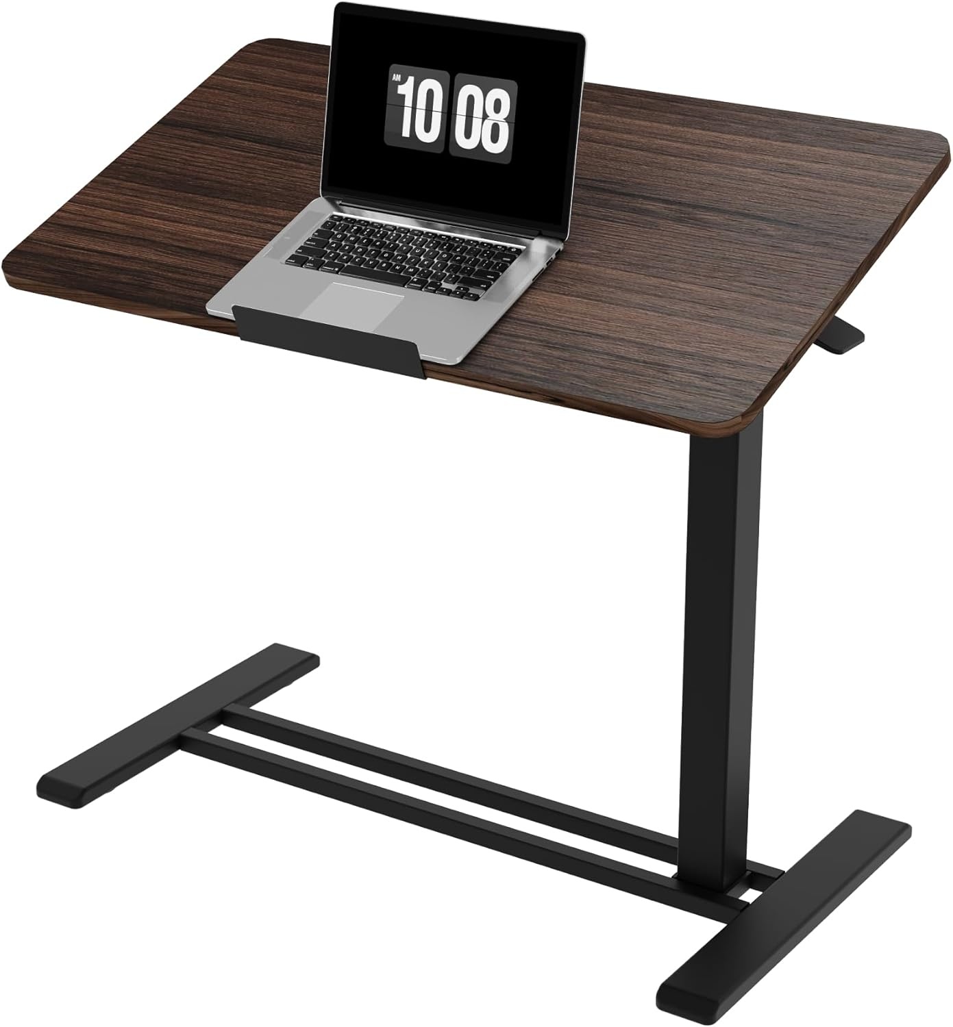 image:imageFLEXISPOT H7 PRO Mobile Standing Desk Adjustable Overbed Table Pneumatic with Wheels 90Tiltable Portable Laptop Desk Rolling Computer Cart Foldable Bedside Table276 W x 157 D WhiteRustic Brown