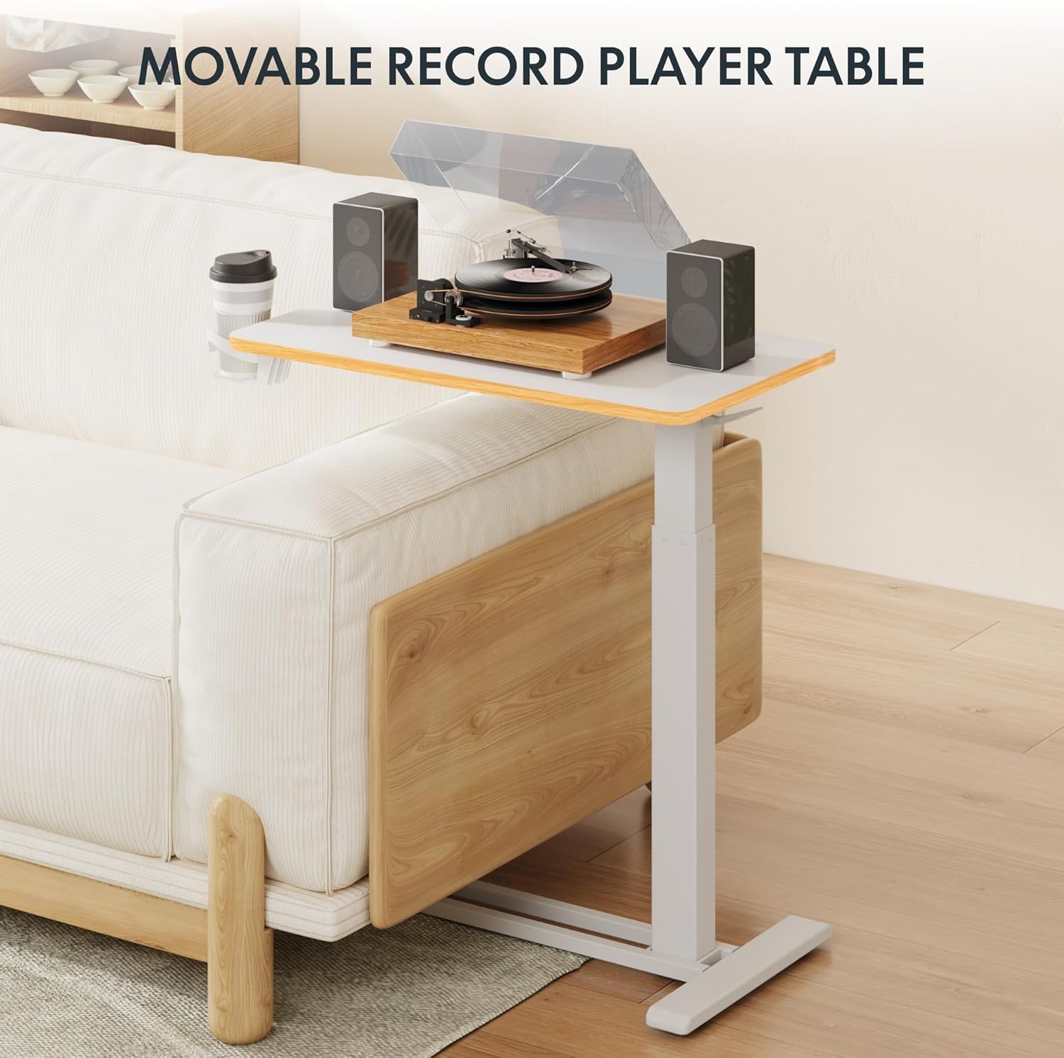 image:imageFLEXISPOT Mobile Standing Desk with Wheels Pneumatic Laptop Desk Rolling Computer Cart Movable Height Adjustable Small Sit Stand Desk Computer Workstations Home Use315 W x 177 D MahoganyWhitemaple