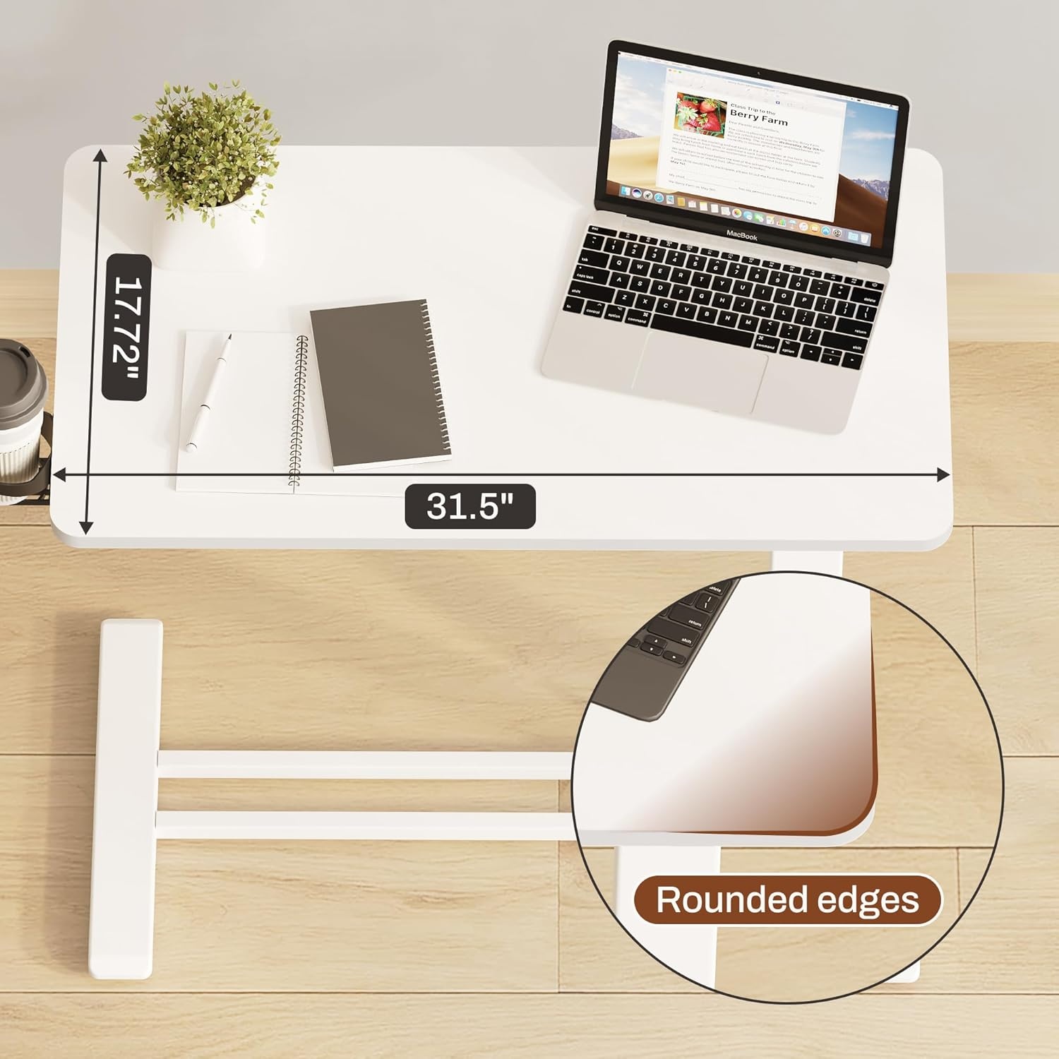 image:imageFLEXISPOT Mobile Standing Desk with Wheels Pneumatic Laptop Desk Rolling Computer Cart Movable Height Adjustable Small Sit Stand Desk Computer Workstations Home Use315 W x 177 D MahoganyWhite