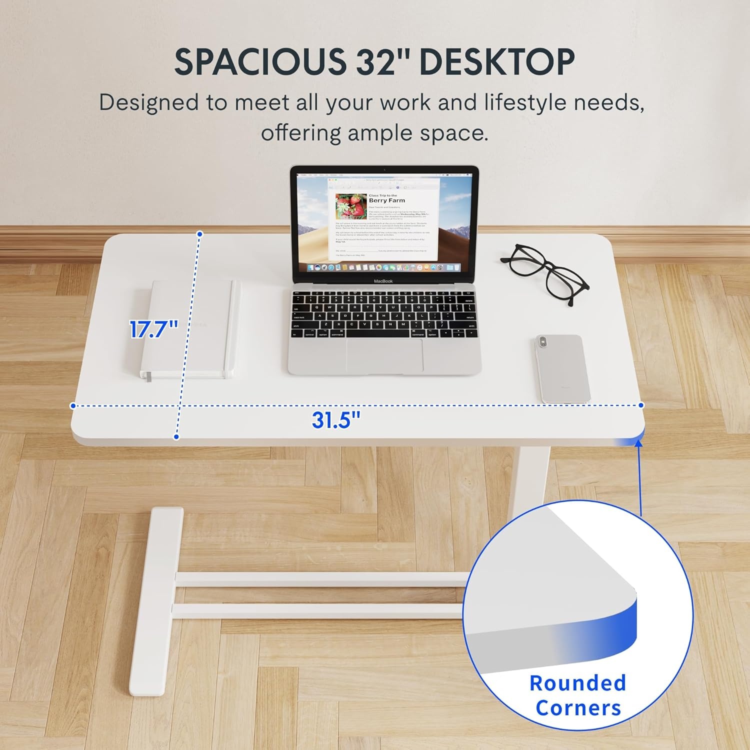 image:imageFLEXISPOT Mobile Standing Desk with Wheels Pneumatic Laptop Desk Rolling Computer Cart Movable Height Adjustable Small Sit Stand Desk Computer Workstations Home Use315 W x 177 D MahoganyWhite
