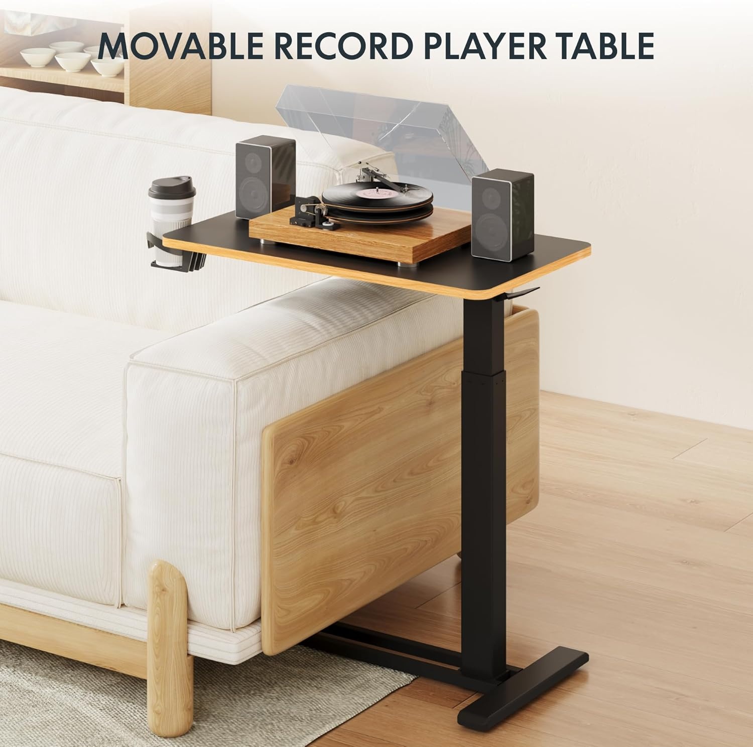 image:imageFLEXISPOT Mobile Standing Desk with Wheels Pneumatic Laptop Desk Rolling Computer Cart Movable Height Adjustable Small Sit Stand Desk Computer Workstations Home Use315 W x 177 D MahoganyBlackmaple
