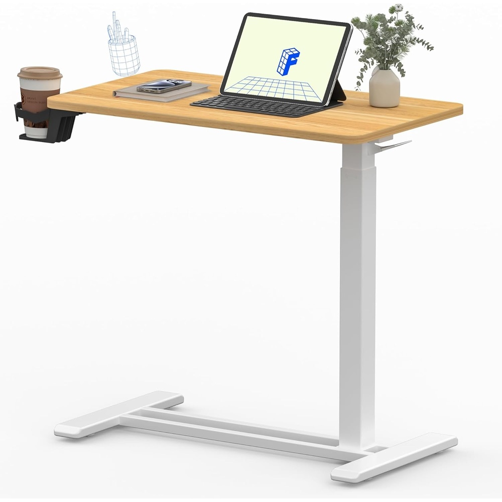 image:imageFLEXISPOT Mobile Standing Desk with Wheels Pneumatic Laptop Desk Rolling Computer Cart Movable Height Adjustable Small Sit Stand Desk Computer Workstations Home Use315 W x 177 D MahoganyMaple