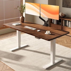image:imageFLEXISPOT E6 MAX Bamboo 55x28 Inch Dual Motor 3Stage Heavy Duty Standing Desk 330lbs Weight Capacity Height Adjustable Desk wCable Management amp Wheels Solid Bamboo Desktop  White FrameWhite Frame Black Walnut Top