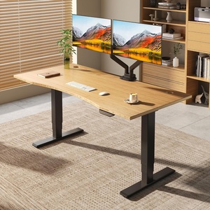 image:imageFLEXISPOT E6 MAX Bamboo 55x28 Inch Dual Motor 3Stage Heavy Duty Standing Desk 330lbs Weight Capacity Height Adjustable Desk wCable Management amp Wheels Solid Bamboo Desktop  White FrameBlack Frame Curved Bamboo Top