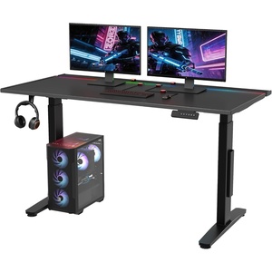 image:imageFLEXISPOT E6G CyberX 63 Inch RGB LED Electric Gaming Standing Desk Dual Motor 3Stage Adjustable Desk up to 352 lbs Large Ergonomic Computer Workstation for Gamers Streamers amp Home Studios BlackBlack