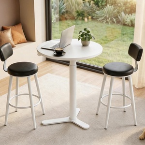 image:imageFLEXISPOT Gas Spring Adjustable Bar Table with OneTouch Lift Flexible Height 258413 197 Round HighTop Pub Table for Balcony Kitchen Apartment amp Small Spaces BlackWhite
