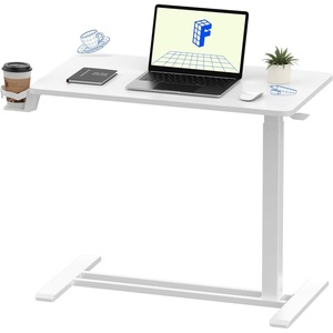 image:imageFLEXISPOT H7 Adjustable Overbed Bedside Table with Wheels Pneumatic Mobile Standing Desk Laptop Desk Rolling Computer Cart Movable Overbed Table Hospital Home Use276 W x 157 D WhiteWhite