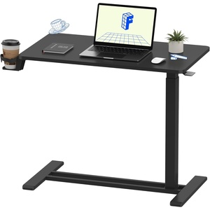 image:imageFLEXISPOT H7 Adjustable Overbed Bedside Table with Wheels Pneumatic Mobile Standing Desk Laptop Desk Rolling Computer Cart Movable Overbed Table Hospital Home Use276 W x 157 D WhiteBlack