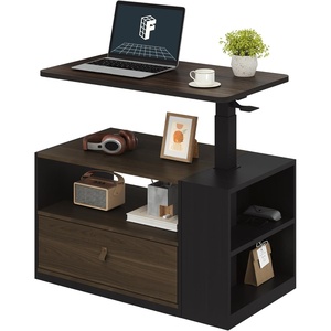 image:imageFLEXISPOT H7 CAB Height Adjustable SitStand Computer Workstation Desk with Storage Pneumatic Lift Laptop Desk with Drawer amp Cabinet Compact Small Space Home Office Desk 258413 WhiteWalnut Set