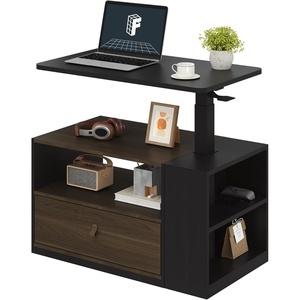 image:imageFLEXISPOT H7 CAB Height Adjustable SitStand Computer Workstation Desk with Storage Pneumatic Lift Laptop Desk with Drawer amp Cabinet Compact Small Space Home Office Desk 258413 WhiteBlack Set
