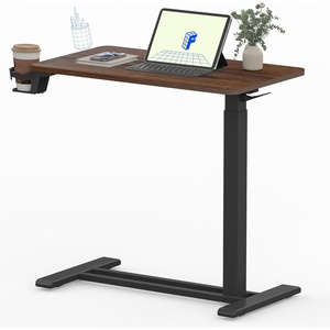 image:imageFLEXISPOT Mobile Standing Desk with Wheels Pneumatic Laptop Desk Rolling Computer Cart Movable Height Adjustable Small Sit Stand Desk Computer Workstations Home Use315 W x 177 D MahoganyMahogany