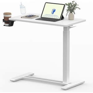 image:imageFLEXISPOT Mobile Standing Desk with Wheels Pneumatic Laptop Desk Rolling Computer Cart Movable Height Adjustable Small Sit Stand Desk Computer Workstations Home Use315 W x 177 D MahoganyWhite