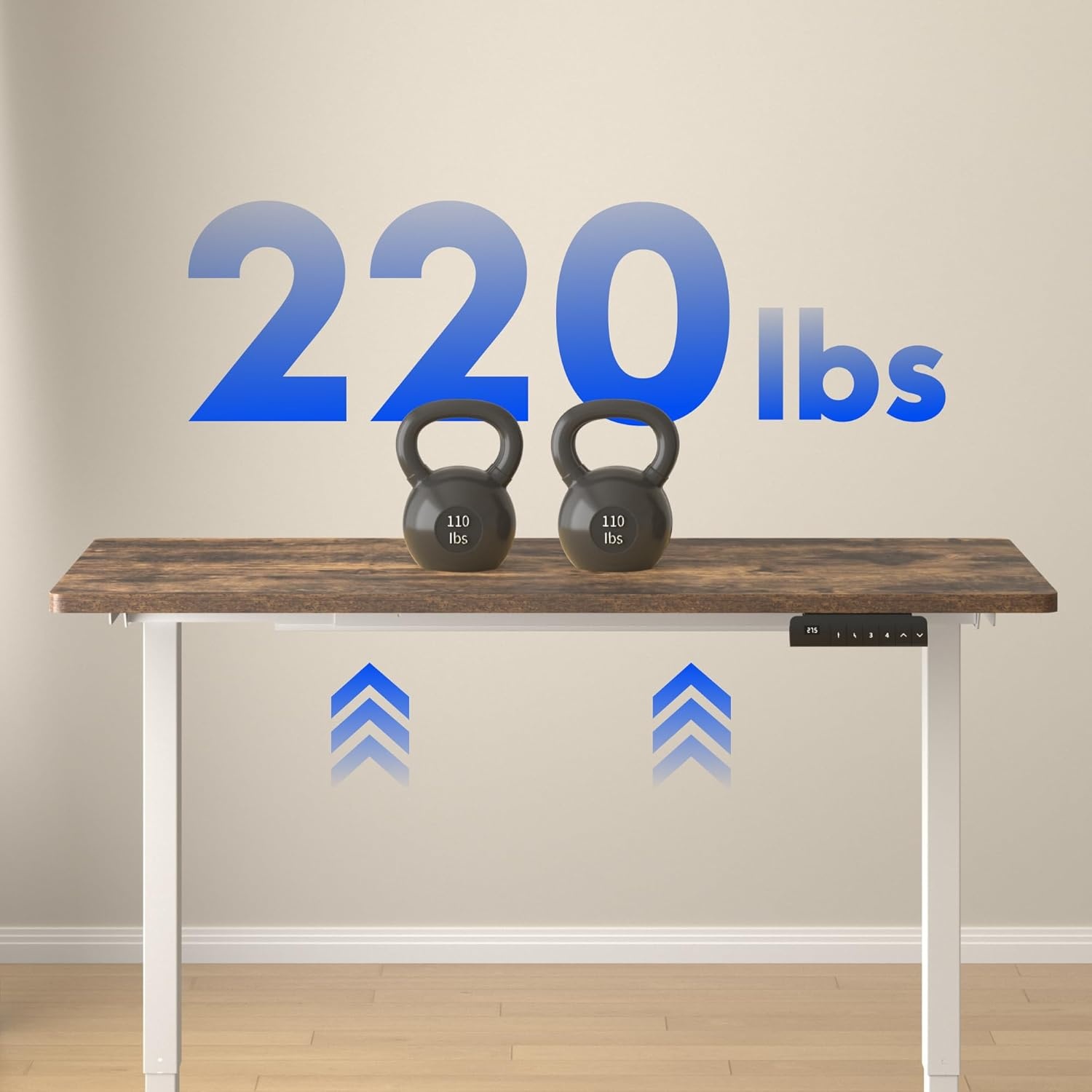 image:imageFLEXISPOT E3 Dual Motor Electric Standing Desk 48 x 24 Sit Stand Up Desk Holds 220 lbs Adjustable Height wMemory Presets OnePiece Black Desktop amp Black Frame Ships in 2 BoxesWhite Frame Special Walnut Top