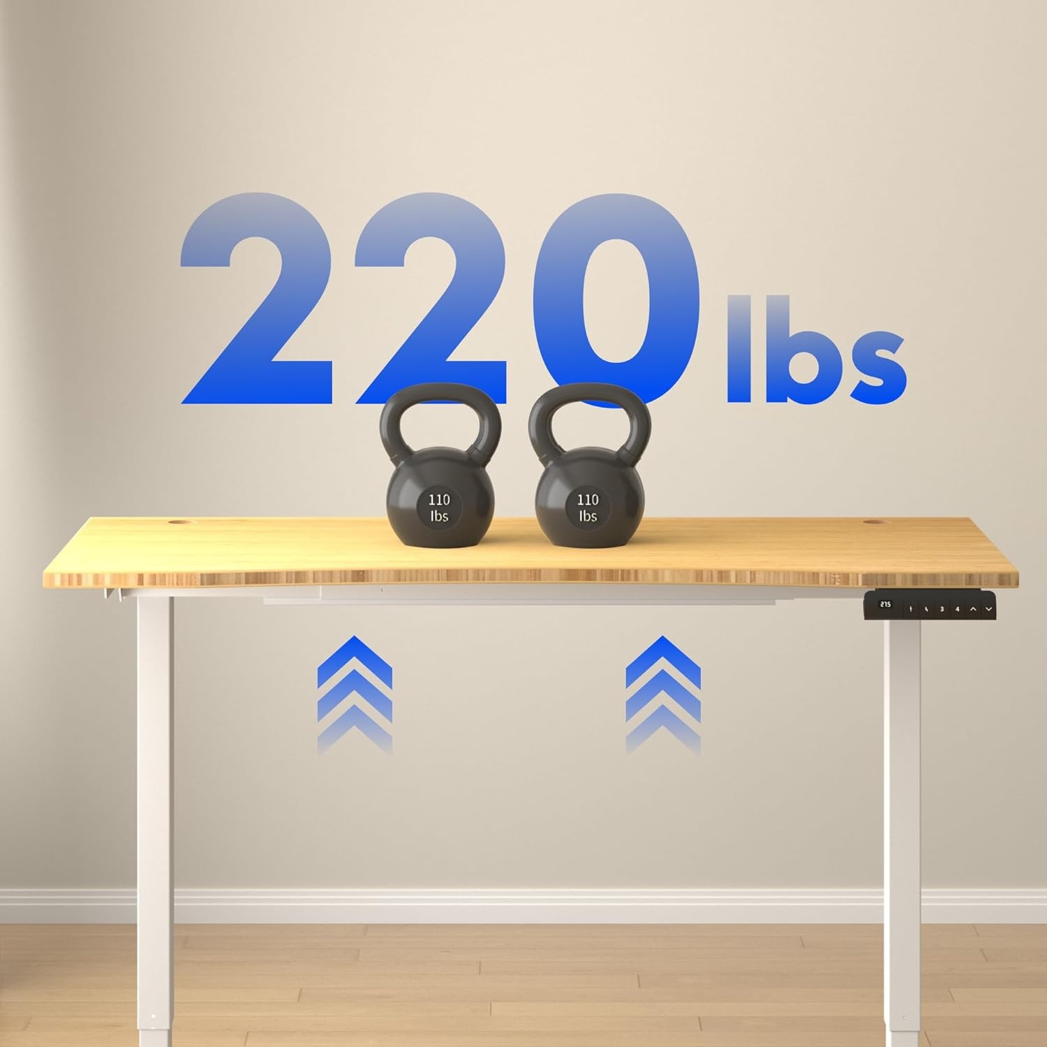 image:imageFLEXISPOT E3 Dual Motor Electric Standing Desk 48 x 24 Sit Stand Up Desk Holds 220 lbs Adjustable Height wMemory Presets OnePiece Black Desktop amp Black Frame Ships in 2 BoxesWhite Frame Curved Top