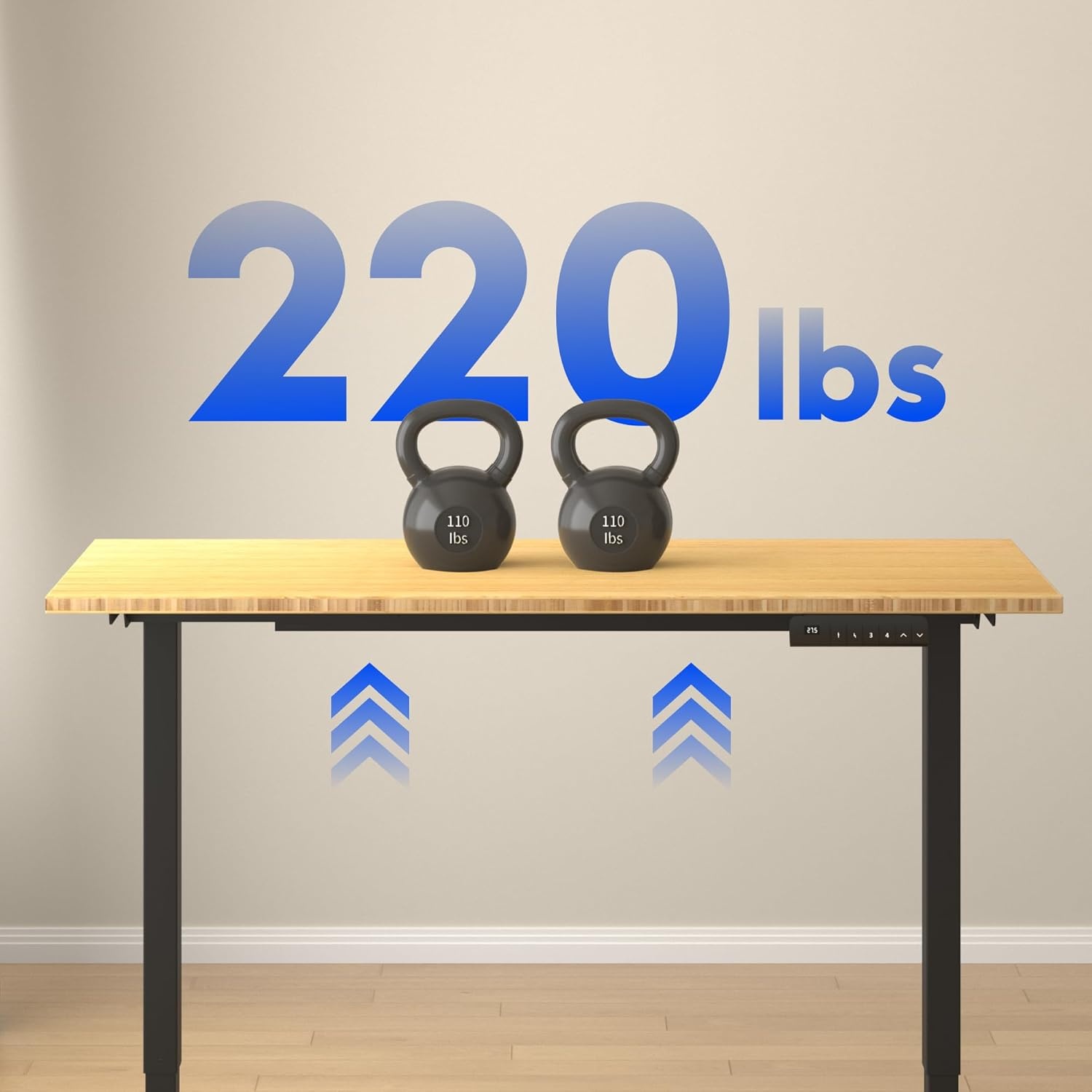 image:imageFLEXISPOT E3 Dual Motor Electric Standing Desk 48 x 24 Sit Stand Up Desk Holds 220 lbs Adjustable Height wMemory Presets OnePiece Black Desktop amp Black Frame Ships in 2 BoxesBlack Frame Top