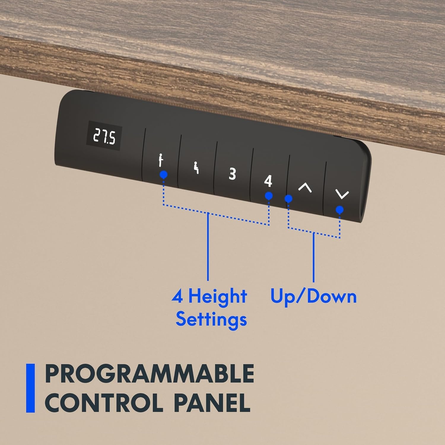 image:imageFLEXISPOT E3 Dual Motor Electric Standing Desk 48 x 24 Sit Stand Up Desk Holds 220 lbs Adjustable Height wMemory Presets OnePiece Black Desktop amp Black Frame Ships in 2 BoxesWhite Frame Brown Wood Grain Top