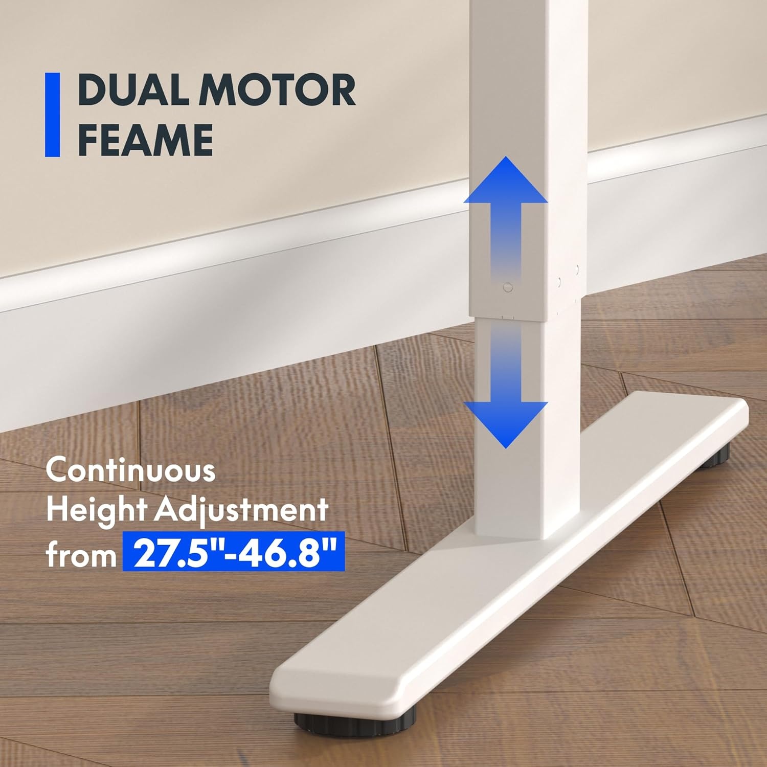 image:imageFLEXISPOT E3 Dual Motor Electric Standing Desk 48 x 24 Sit Stand Up Desk Holds 220 lbs Adjustable Height wMemory Presets OnePiece Black Desktop amp Black Frame Ships in 2 BoxesWhite Frame Brown Wood Grain Top